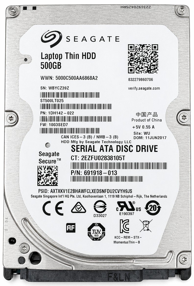 ST500LT025 - 500GB 5400RPM 2.5in 7mm SATA SED Secure Encrypted HDD for HP LaserJet Color LaserJet Printers