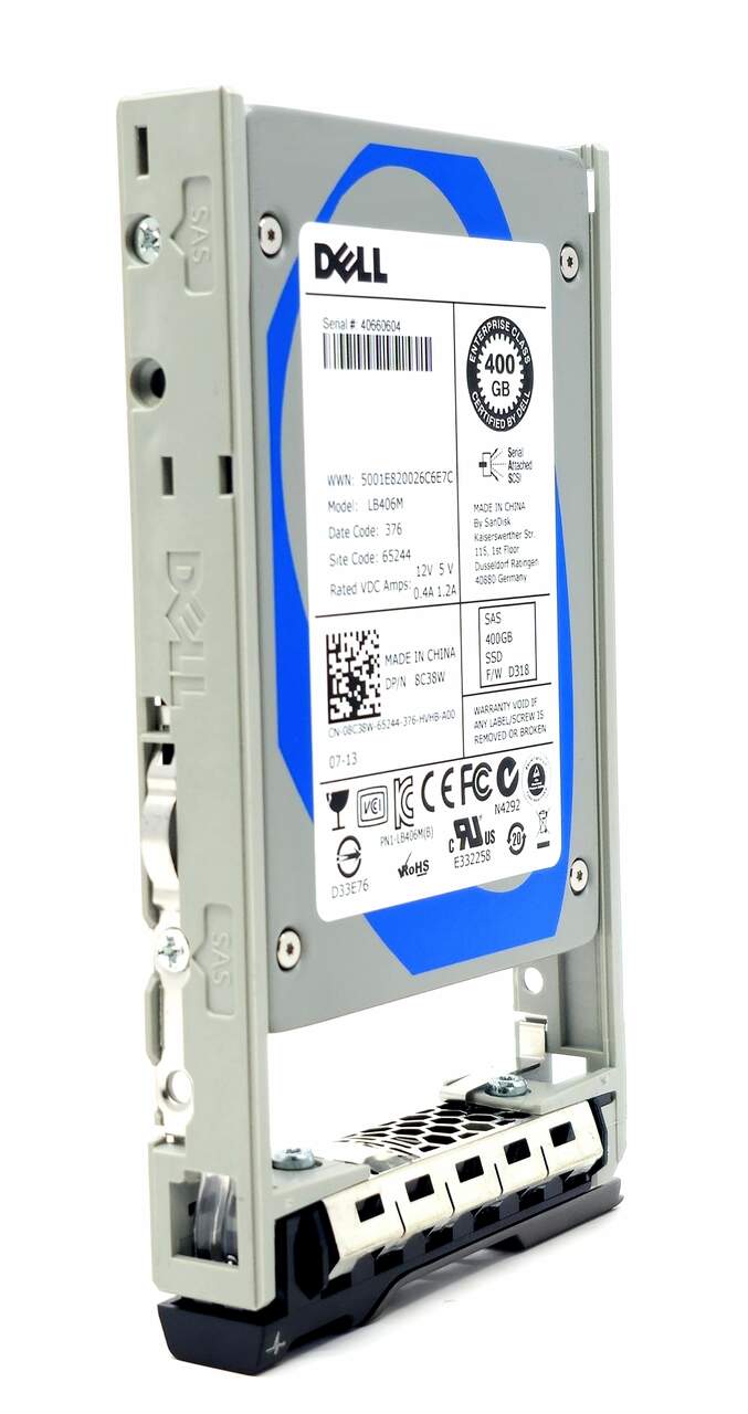 JYVVF - 400GB 6G MLC Enterprise SAS 2.5" SFF Solid State Drive (SSD) Hard Disk Drive (HDD)