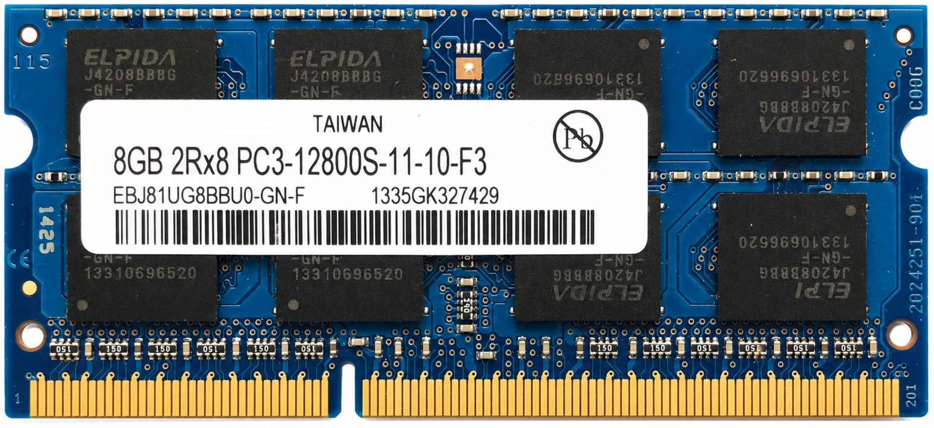EBJ81UG8BBU0-GN-F - 8GB (1x8GB) 1600Mhz PC3-12800S DDR3-1600 204-Pin SODIMM Laptop Memory Ram