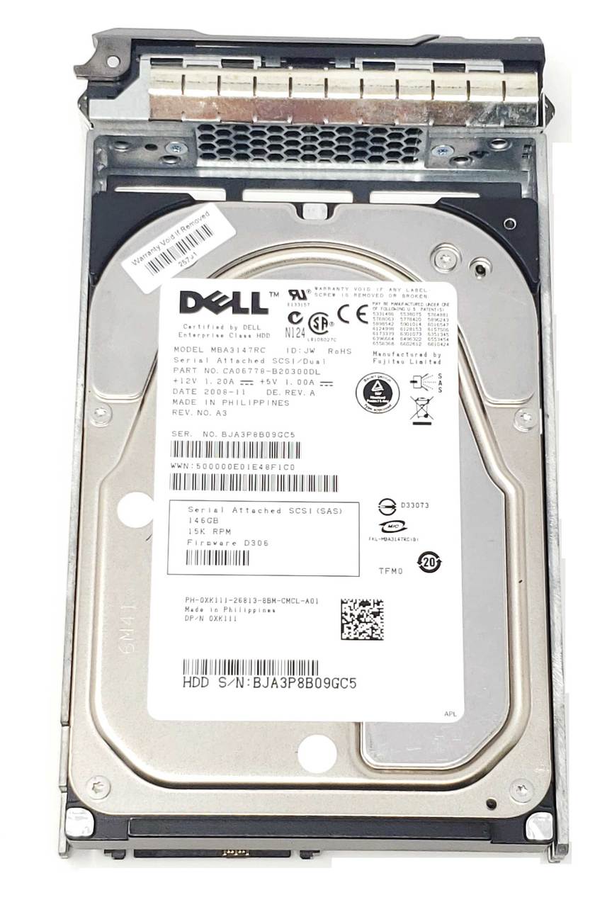 XK111 - 146GB 15K 3Gb/s SAS 3.5" LFF Hard Drive for PowerEdge 1950 2900 2950 MD1000 MD3000