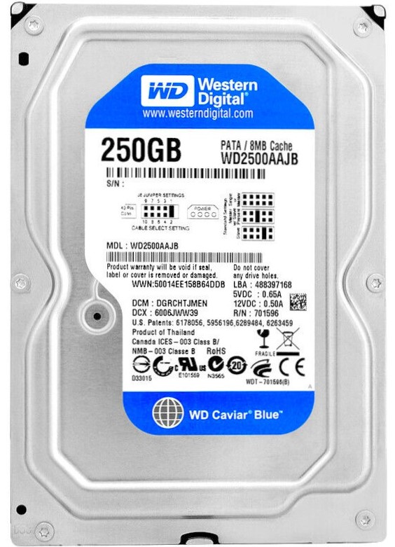 Western Digital WD2500AVJB-63J5A0 - 250GB 7.2K RPM IDE EIDE PATA 3.5" LFF Desktop Hard Drive