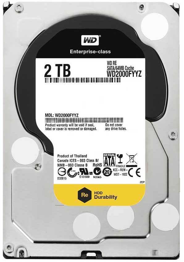 Western Digital WD2000FYYZ-03UL1B2 - 2TB 7.2K RPM 64MB Cache SATA 3.5" Hard Drive