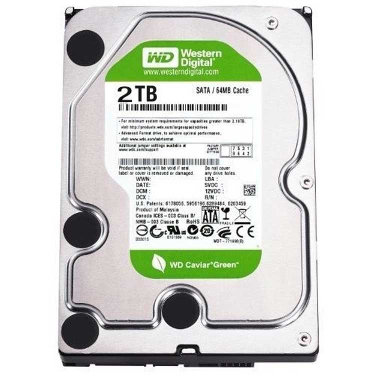 Western Digital WD20EARX-19PASB0 - 2TB 7.2K RPM 64MB Cache SATA 3.5" Hard Drive
