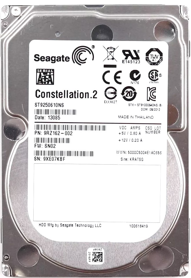 Seagate ST9250610NS - 250GB 7.2K RPM 64MB  6G SATA 15mm 2.5" Hard Drive
