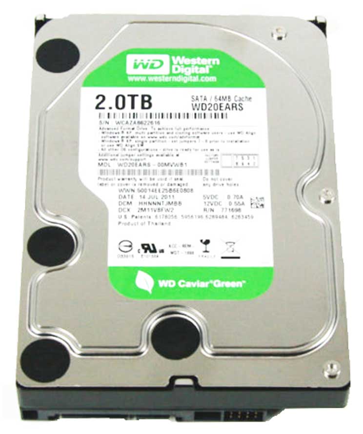 Western Digital WD20EARS-00J99B0 - 2TB 5.4K RPM 64MB Cache SATA 3.5" Hard Drive