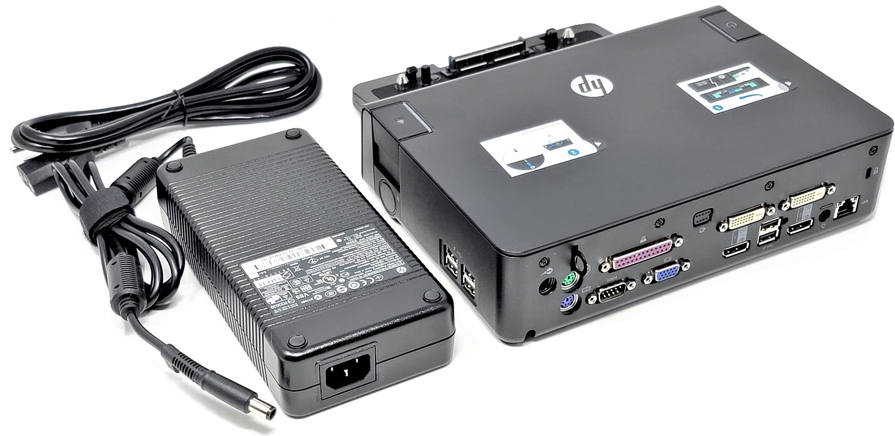HP 575321-001 - HSTNN-I10X Advanced Docking Station Dock + 120W AC Adapter  for EliteBook 8570w 8570p 8740w 8760w ProBook 6540b 6550b 6555b - CPU Medics