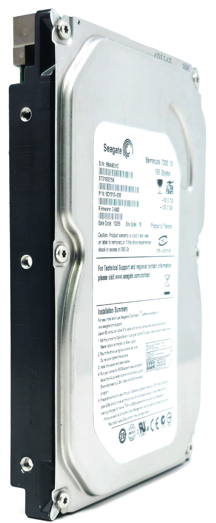Seagate ST3160815A - 160GB 7.2K RPM IDE PATA 3.5" LFF Desktop Hard Drive
