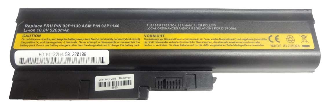40Y6798 - 6-Cell 41+ Replacement Battery Compatible with IBM ThinkPad T60 T61 R60 R61 Z61 T61p T60p T500 W500 SL500