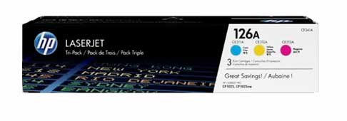 HP CF341A - Tri-pack 1000 Yield # 126A Toner Cartridge HP CF341A - Tri-pack 1000 Yield # 126A Toner Cartridge