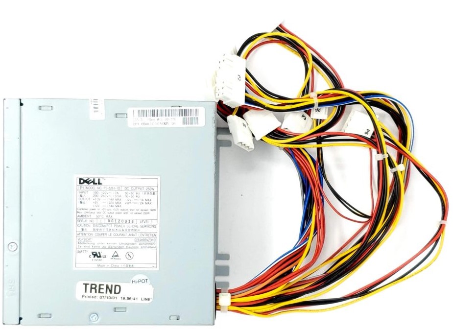 PS-5251-1D - 250W Power Supply For OptiPlex GX400 Dimension 8100 PS-5251-1D - 250W Power Supply For OptiPlex GX400 Dimension 8100