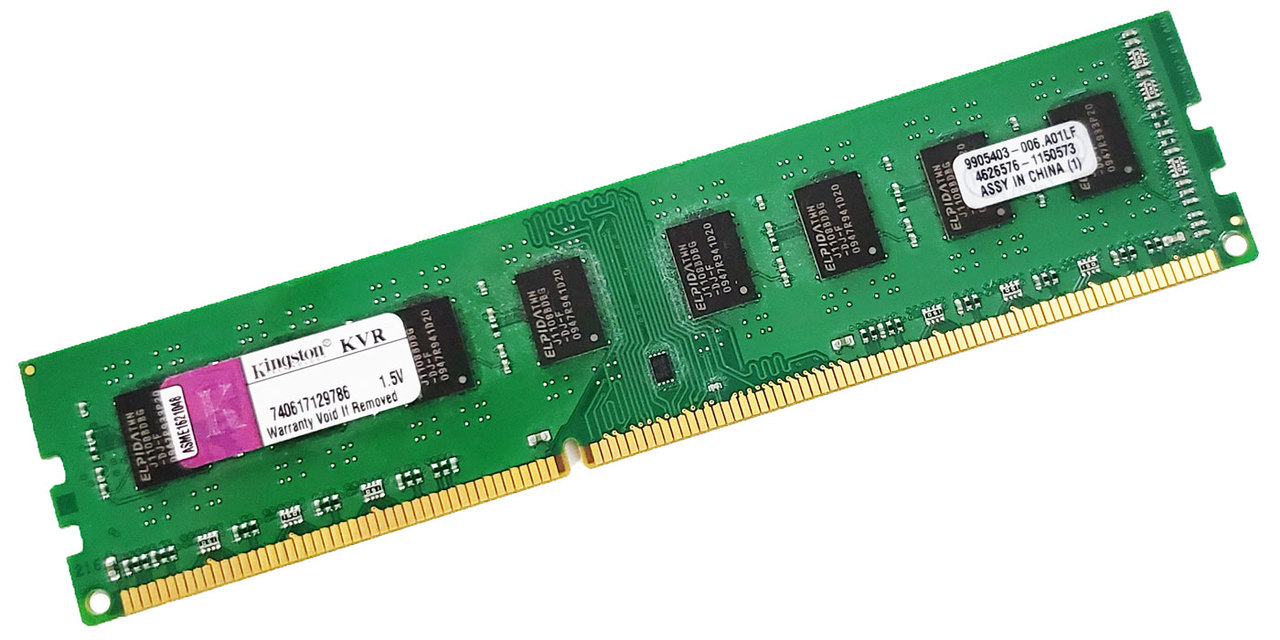 Desktop 240-Pin DIMM: Kingston KVR1066D3/2GR 2GB (1x2GB) 1066Mhz PC3-8500U DDR3-1066 240-Pin Desktop Ram - CPU Medics