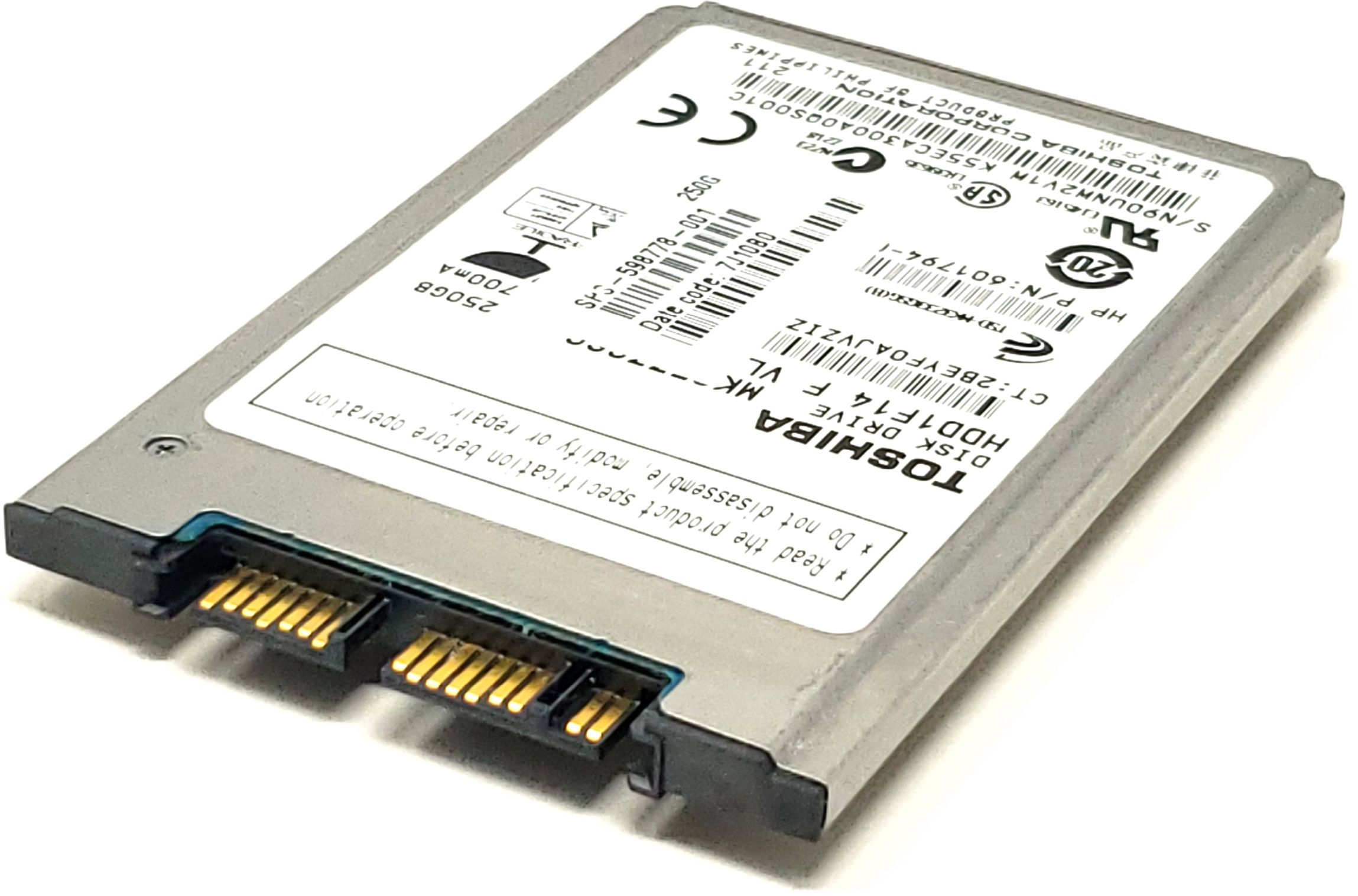 Hewlett-Packard (HP) 601794-001 - 250GB 5.4K RPM 16MB Cache MicroSATA  1.8" Hard Disk Drive (HDD)