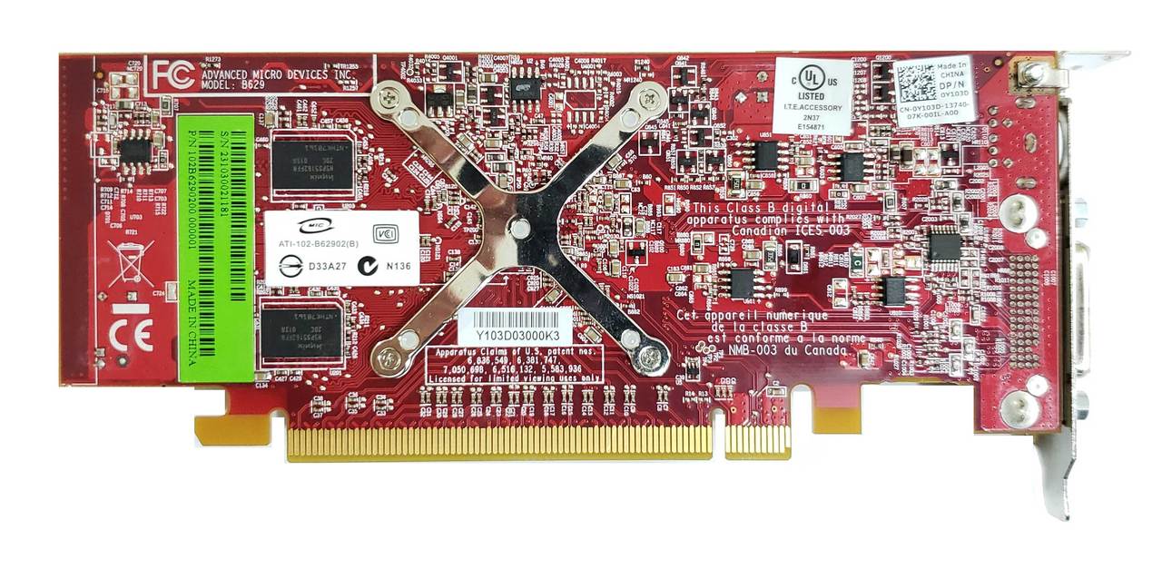 Dell Y103D - 256MB ATI Radeon HD3450 Low Profile PCIe DMS-59 Video