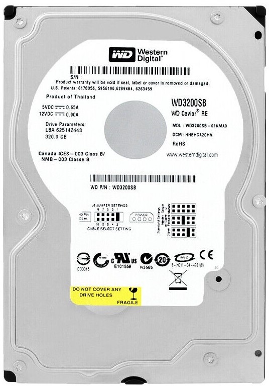 Western Digital WD3200JBRTL - 320GB 7.2K RPM IDE PATA EIDE 3.5" LFF Desktop Hard Drive