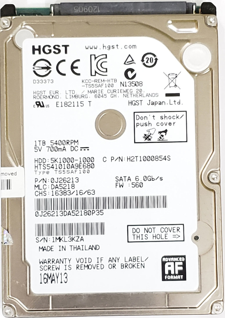 Hitachi HTS541010A9E680 - 1TB 5.4K RPM SATA 9.5mm 2.5