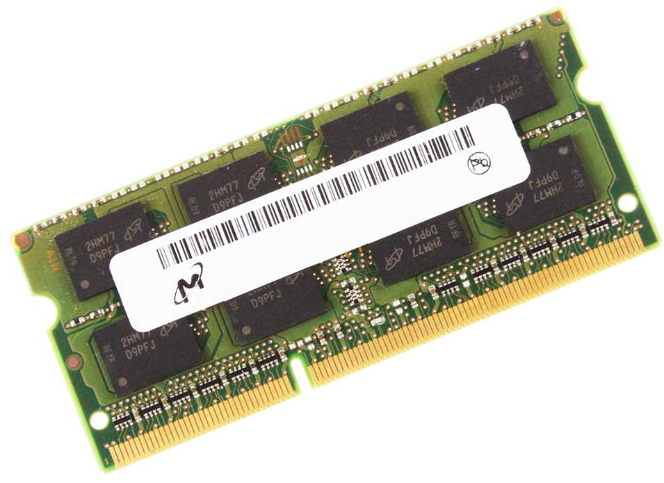 Laptops - 204-Pin SODIMM: Micron MT8JTF25664HZ-1G4M1 - 2GB 1333Mhz PC3-10600S DDR3-1333 204-Pin SODIMM Laptop Memory Ram