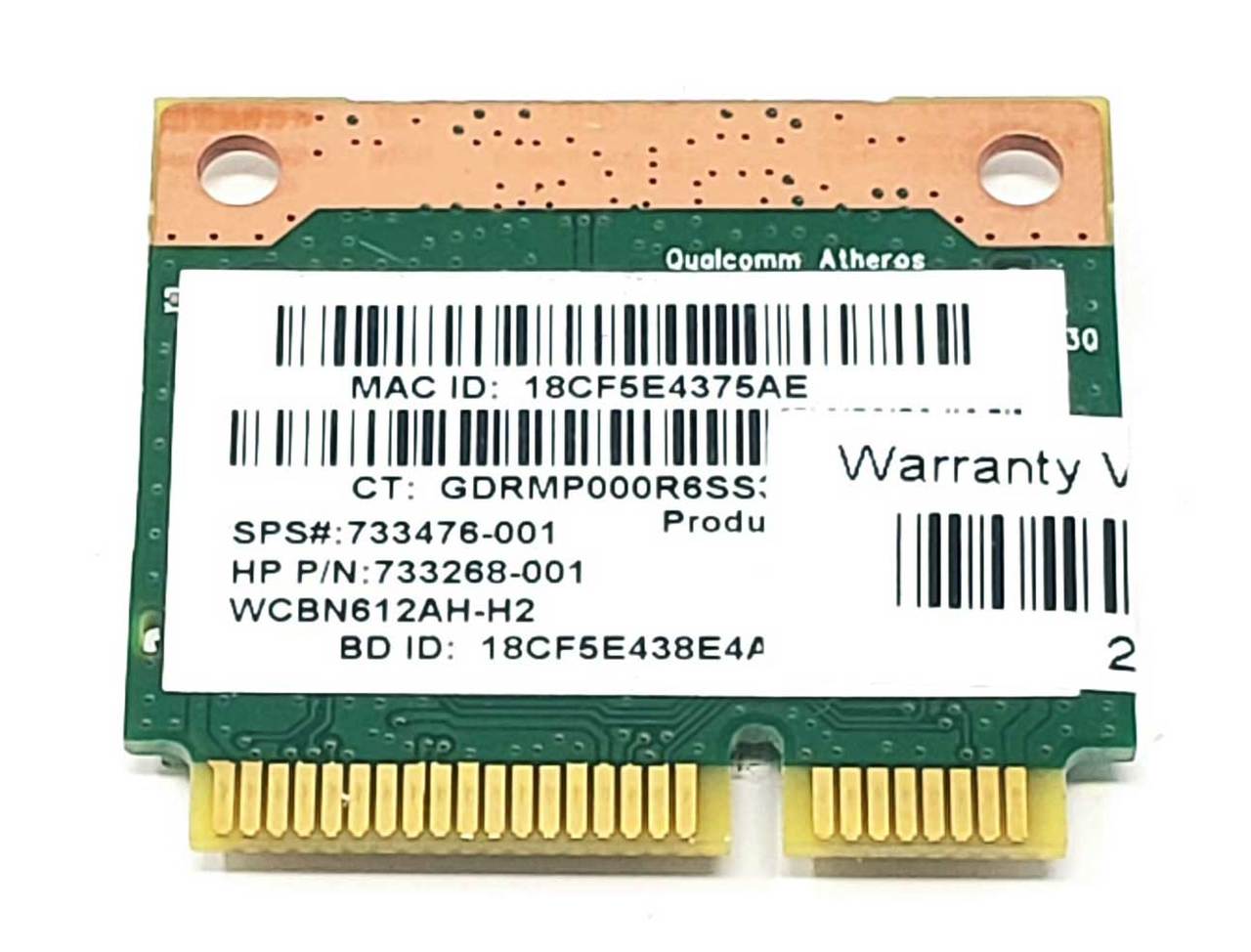 HP 690019-001 - Atheros QCWB335 WiFi + Bluetooth BT 4.0 Mini PCI-E Wireless  Card