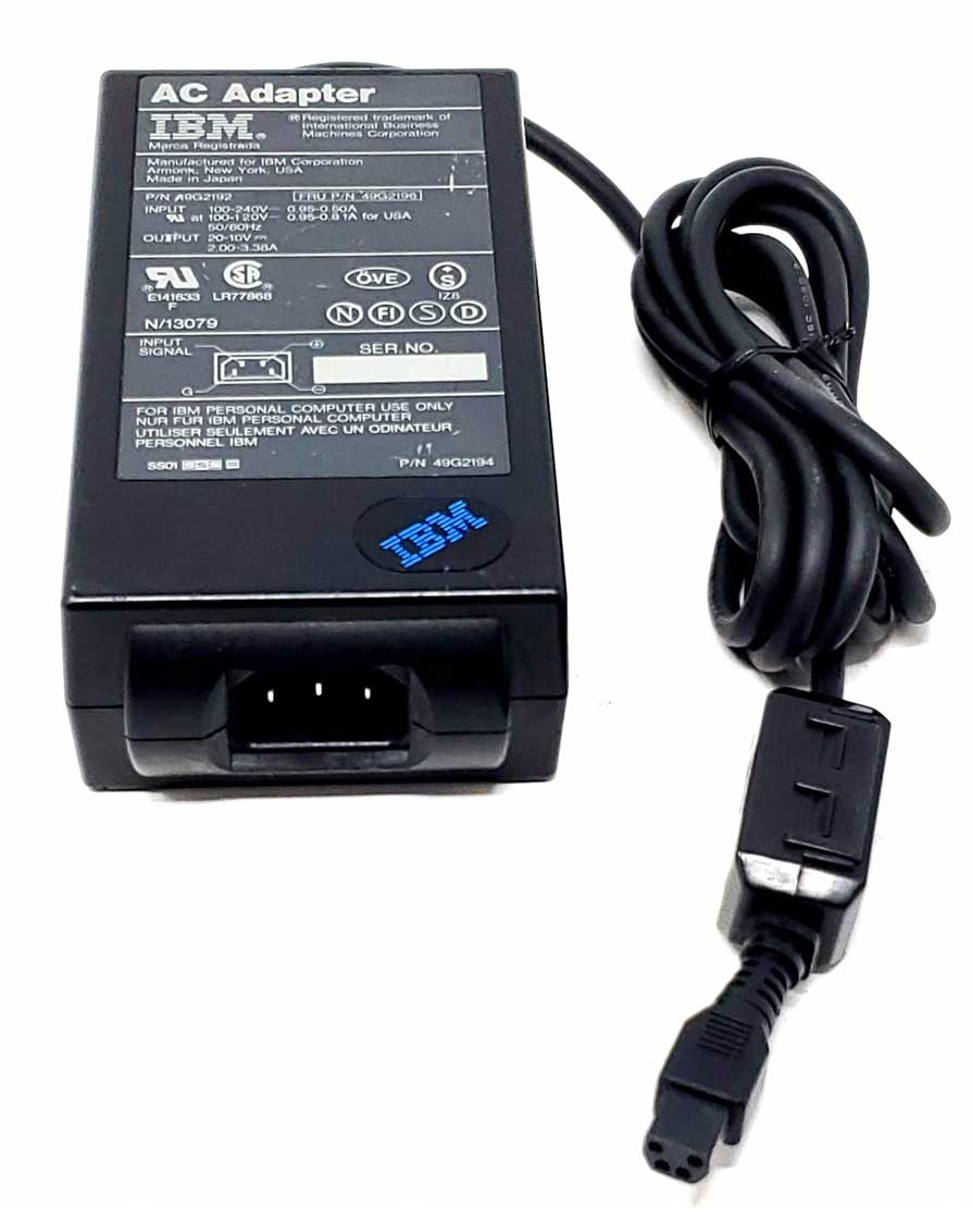 IBM 49G2192 - 20-10VDC 2.20-3.38A AC Adapter IBM 49G2192 - 20-10VDC 2.20-3.38A AC Adapter