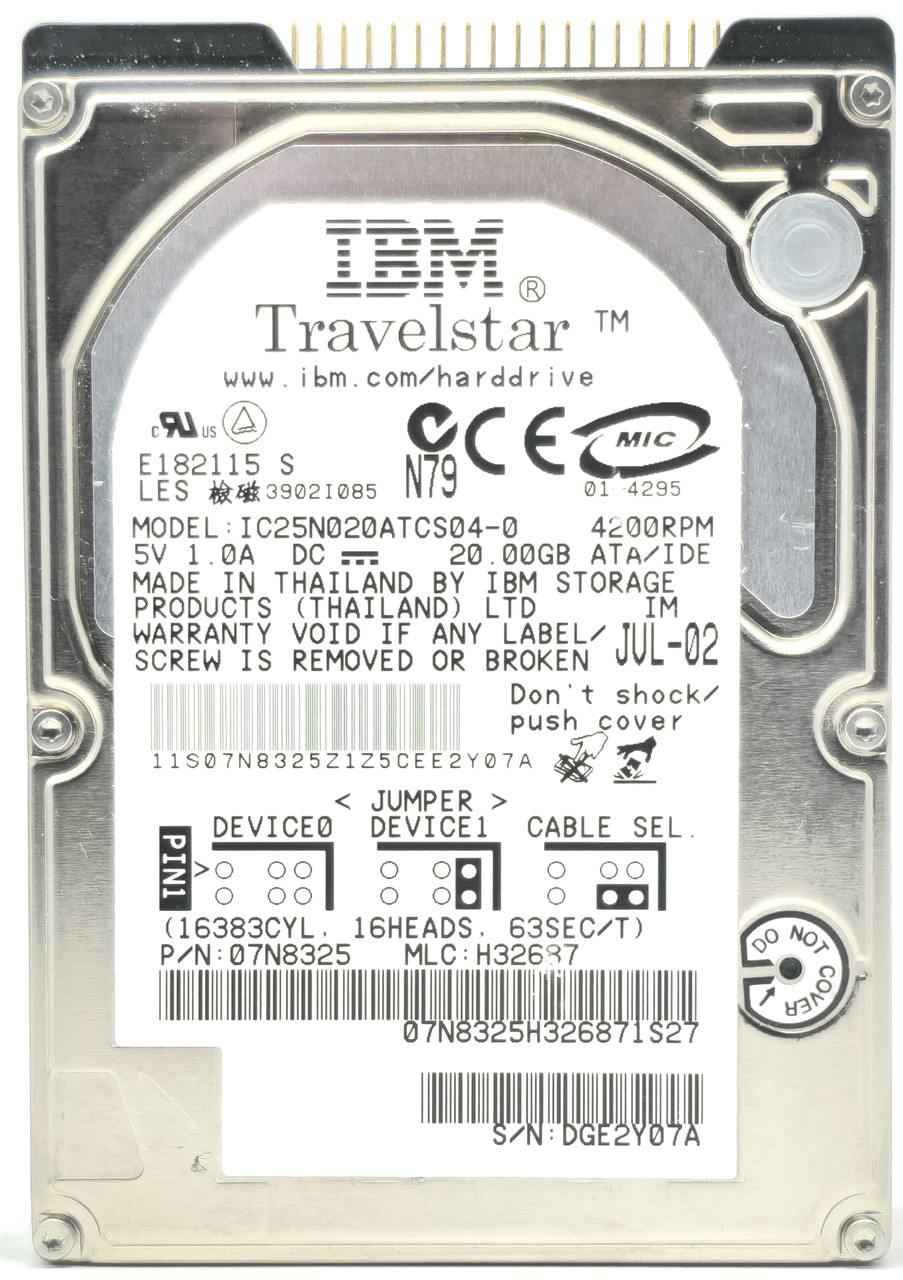 IBM 22K5633 - 20GB 4.2K RPM IDE PATA ATA 2.5" Laptop Hard Drive