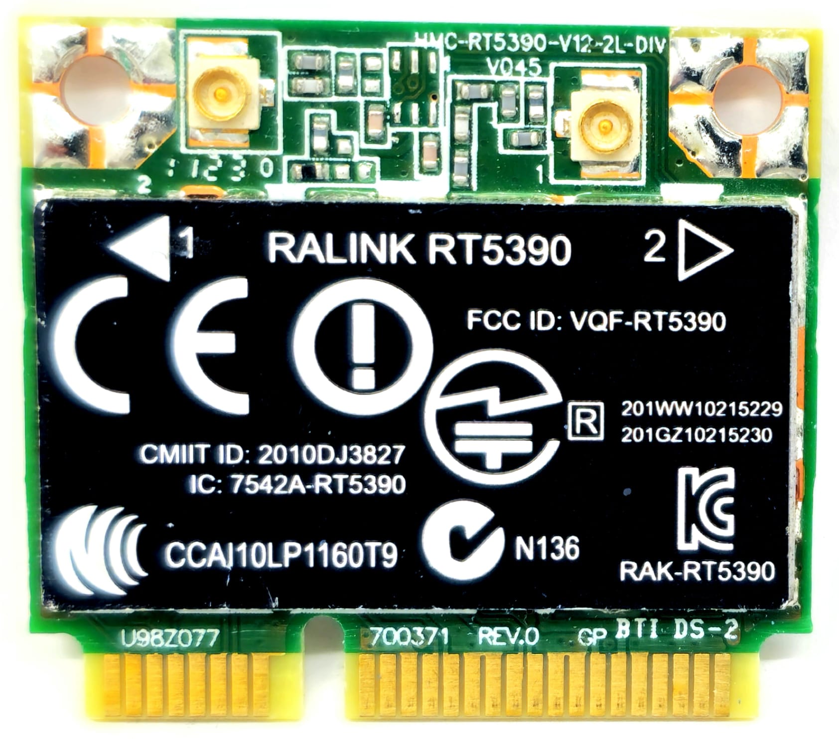 Hewlett-Packard (HP) 690980-001 - Ralink RT5390 Ripple3 WiFi PCI-E Half-Height Wireless Card
