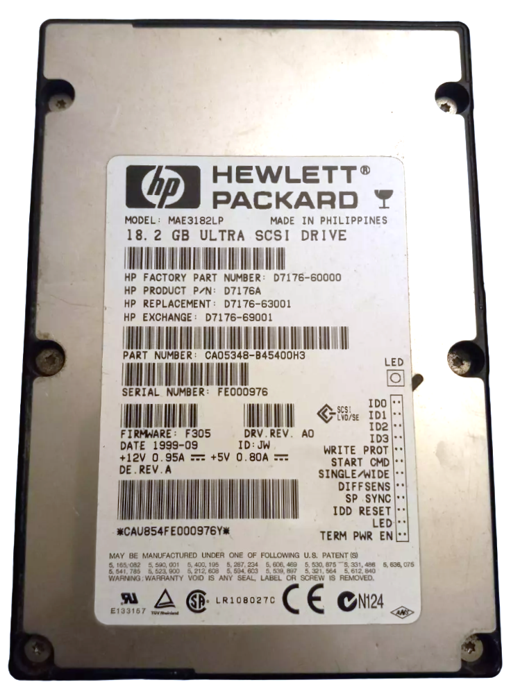 Hewlett-Packard (HP) P1215A - 18.2GB 7.2K RPM 68-Pin SCSI 3.5" Hard Disk Drive (HDD)