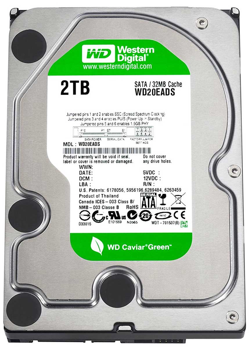 Western Digital WD20EADS-32S2B0 - 2TB 5.4K RPM 32MB Cache SATA 3.5" Hard Drive