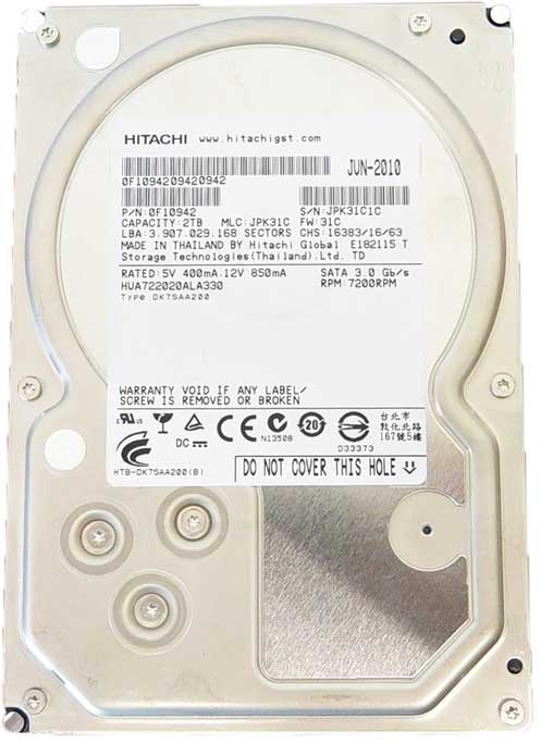 hua722020ala330、PN 0?F10312、MLC jpk34e、Hitachi 2tb SATA 3.5ハードドライブ Hitachi 0F10312 - 2TB 7.2K RPM 32MB Cache SATA 3.5