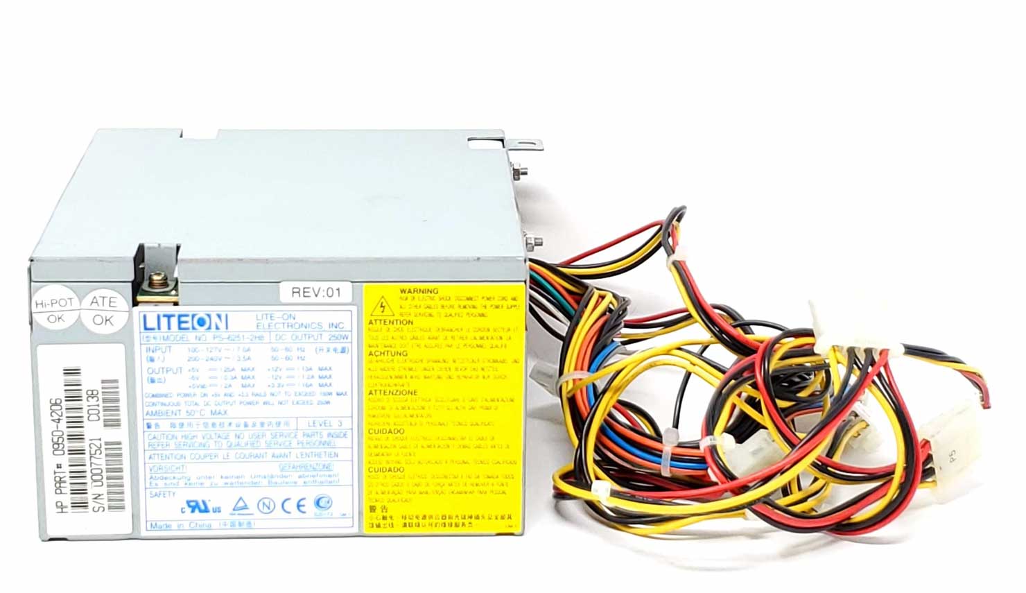 HP 0950-4206 - 250W 20-Pin ATX Power Supply for Netserver TC2120 HP 0950-4206 - 250W 20-Pin ATX Power Supply for Netserver TC2120