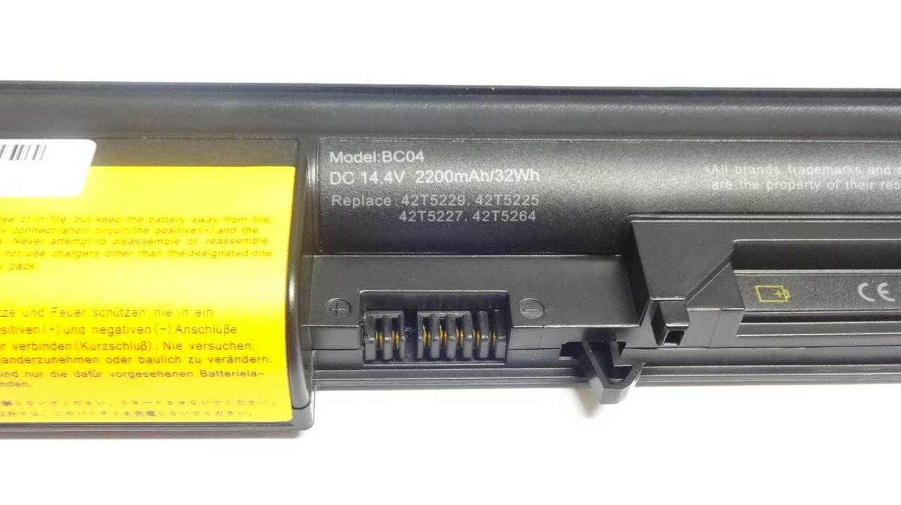 IBM / Lenovo 42T4552 - 37Whr 14.4V 4-Cell Lithium-Ion Replacement Battery for Lenovo ThinkPad T61, R61, T400, R400 Laptops