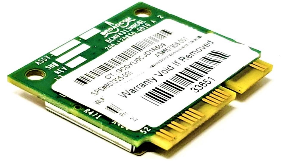 HP 657325-001 - Broadcom BCM94313HMGB BCM4313 802.11n 2.4Ghz Wireless LAN  WiFi + Bluetooth 4.0 Combo Half Mini PCI-E Card