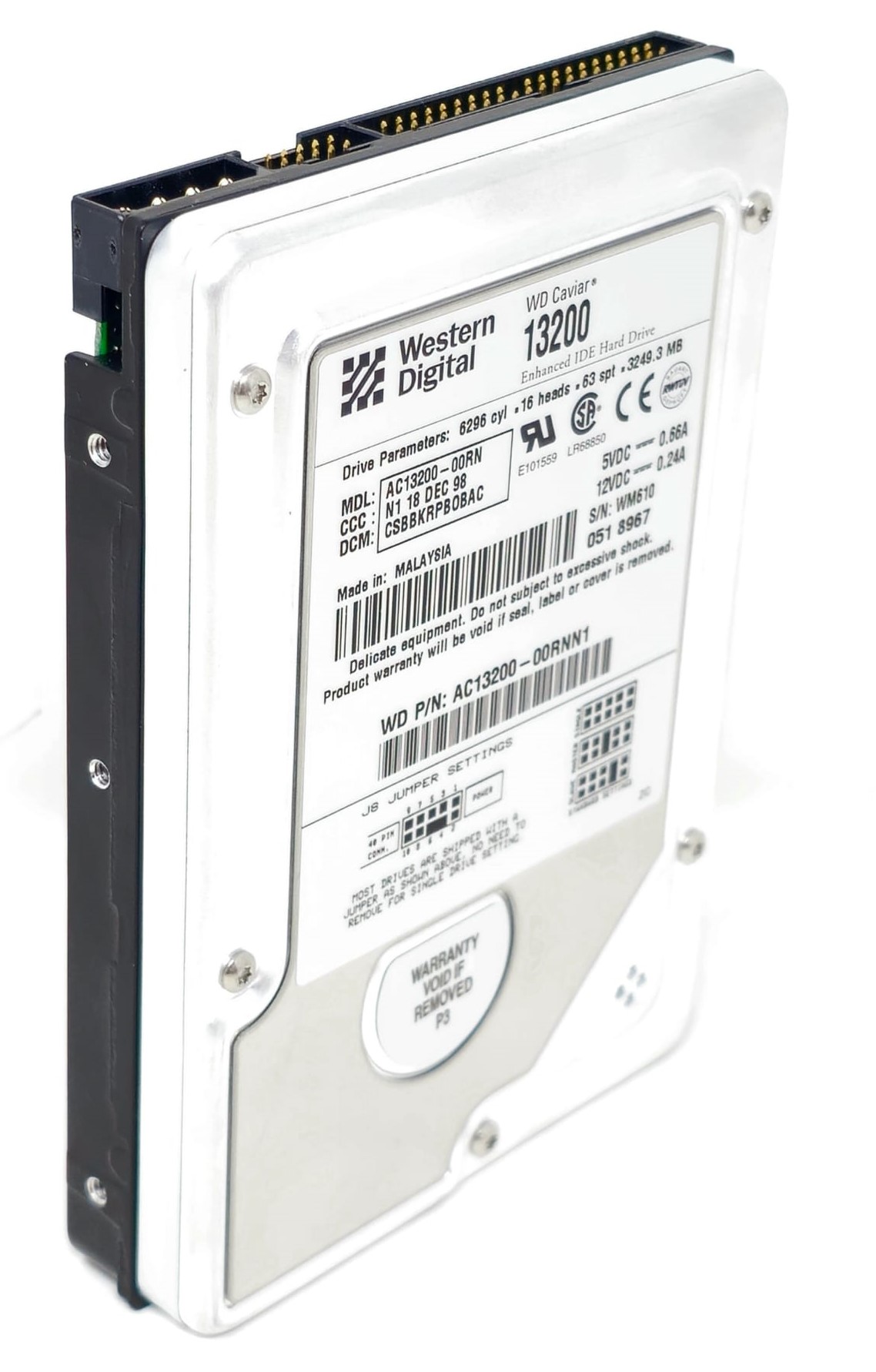 Western Digital AC23200-32LC - 3.2GB IDE/ATA LFF Internal 3.5" Legacy Hard Drive