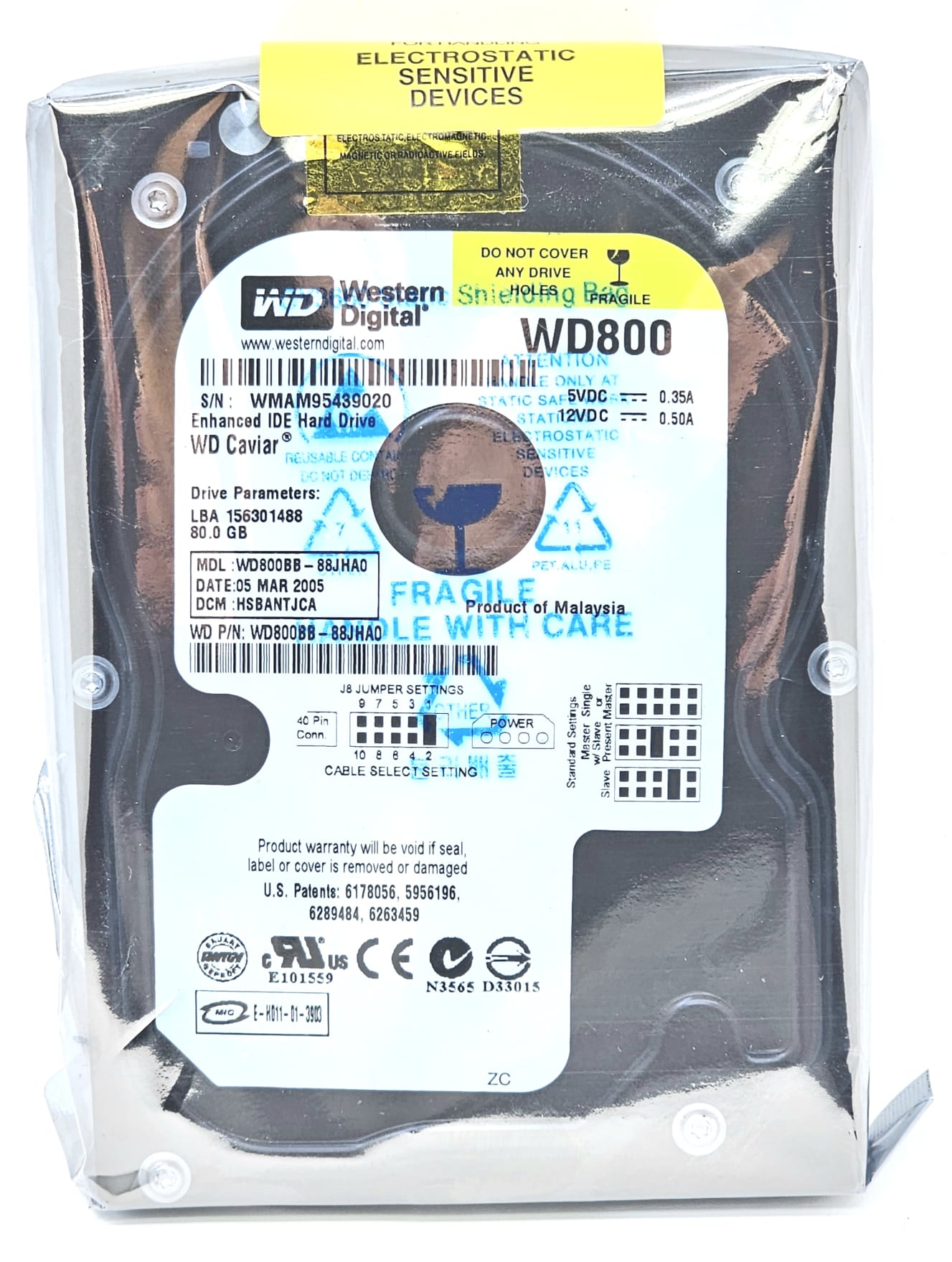 Western Digital WD800BB-75CAA0 - 80GB 7.2K RPM IDE 3.5