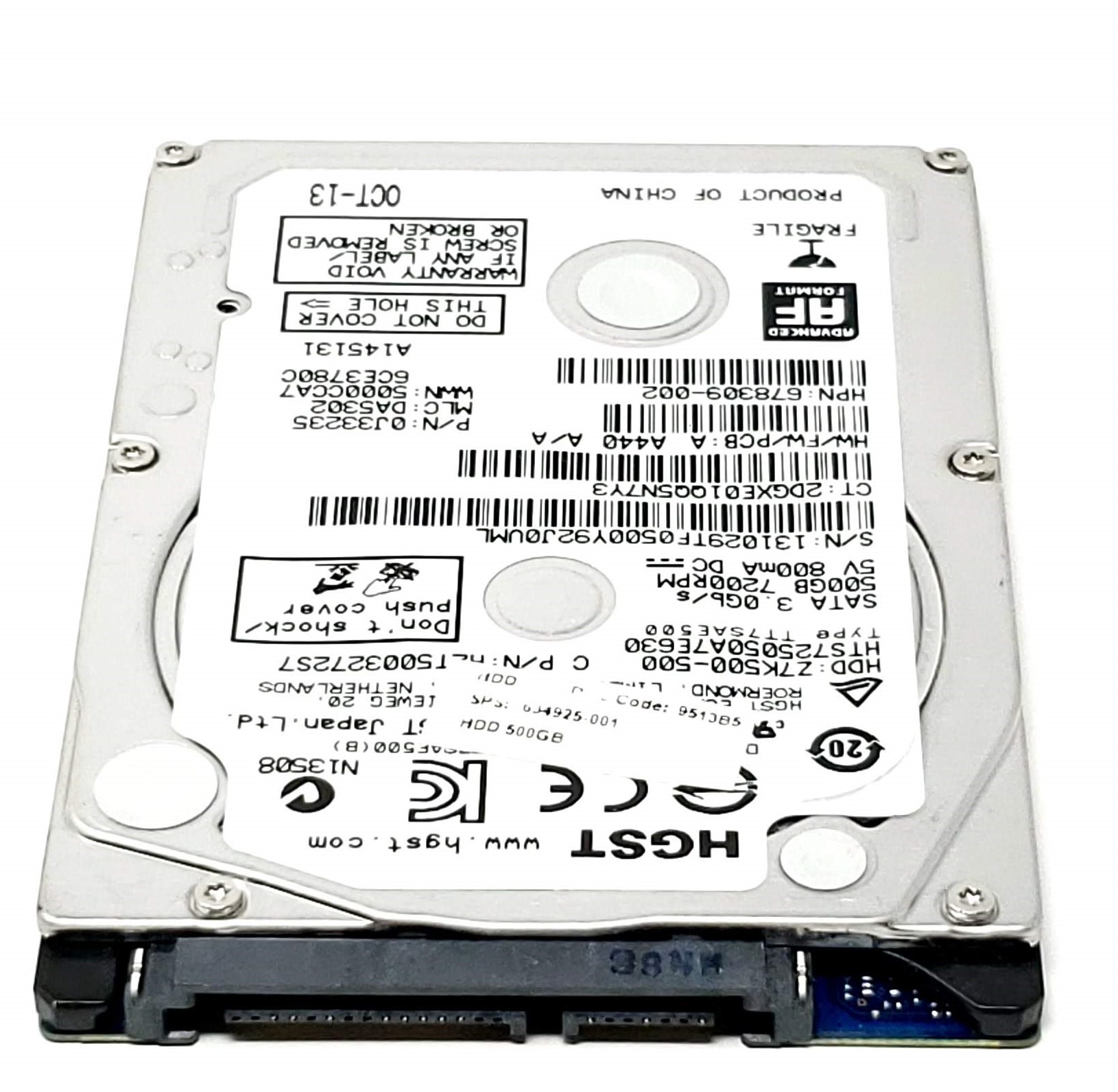 HP 645193-005 - 500GB 5.4K RPM SATA 7mm 2.5" Hard Drive for HP Envy Sleekbook Touchsmart Ultrabook Split 13