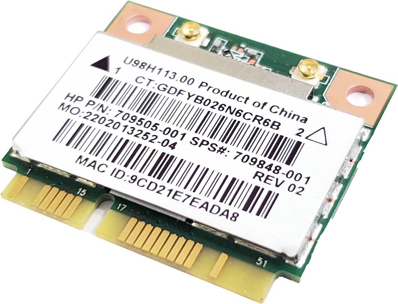 HP 709848-001 - Realtek RTL8188EE WiFi Wireless N PCI-E Half-Height Card HP 709848-001 - Realtek RTL8188EE WiFi Wireless N PCI-E Half-Height Card