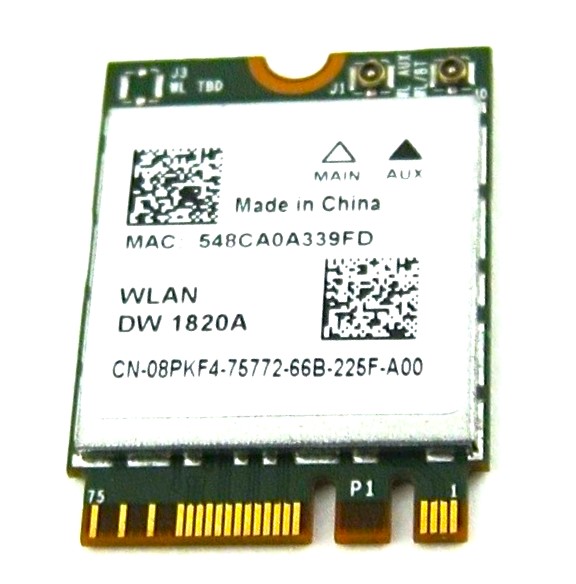 8PKF4 - Wireless 1820A DW1820A BCM94350ZAE WiFi WLAN + Bluetooth