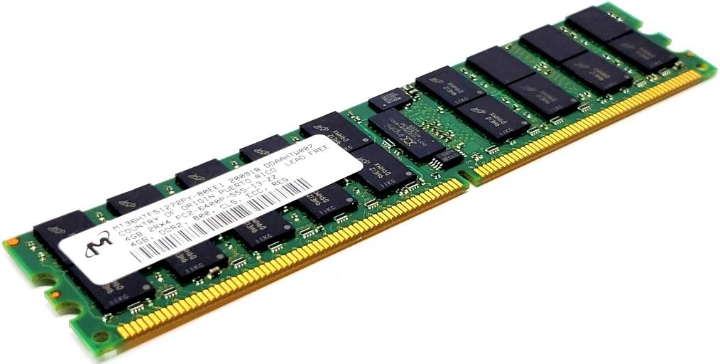 4GB PC2-6400 ECC: Nanya NT4GT72U4ND0BV-AD - 4GB (1x4GB) 800Mhz PC2-6400P ECC 1.8V 240-Pin Server Ram Memory