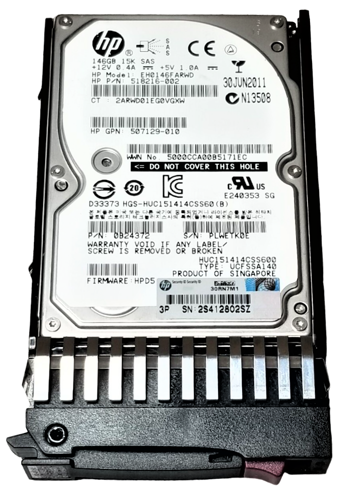 HP 518022-002 - 146GB 15K RPM 16MB Cache 6.0Gbps SAS 2.5" Hard Drive