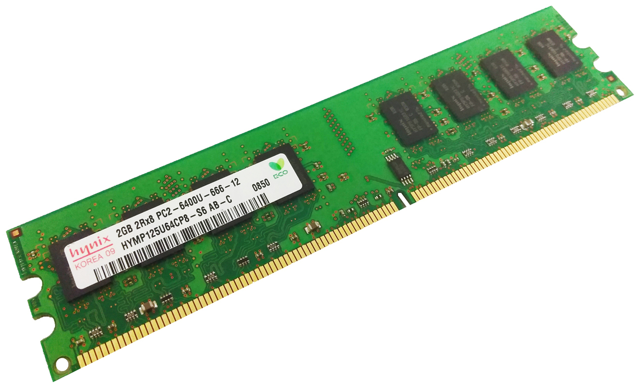 2GB 800Mhz PC2-6400U: Hynix HYMP125U64CP8-S6 - 2GB (1x2GB