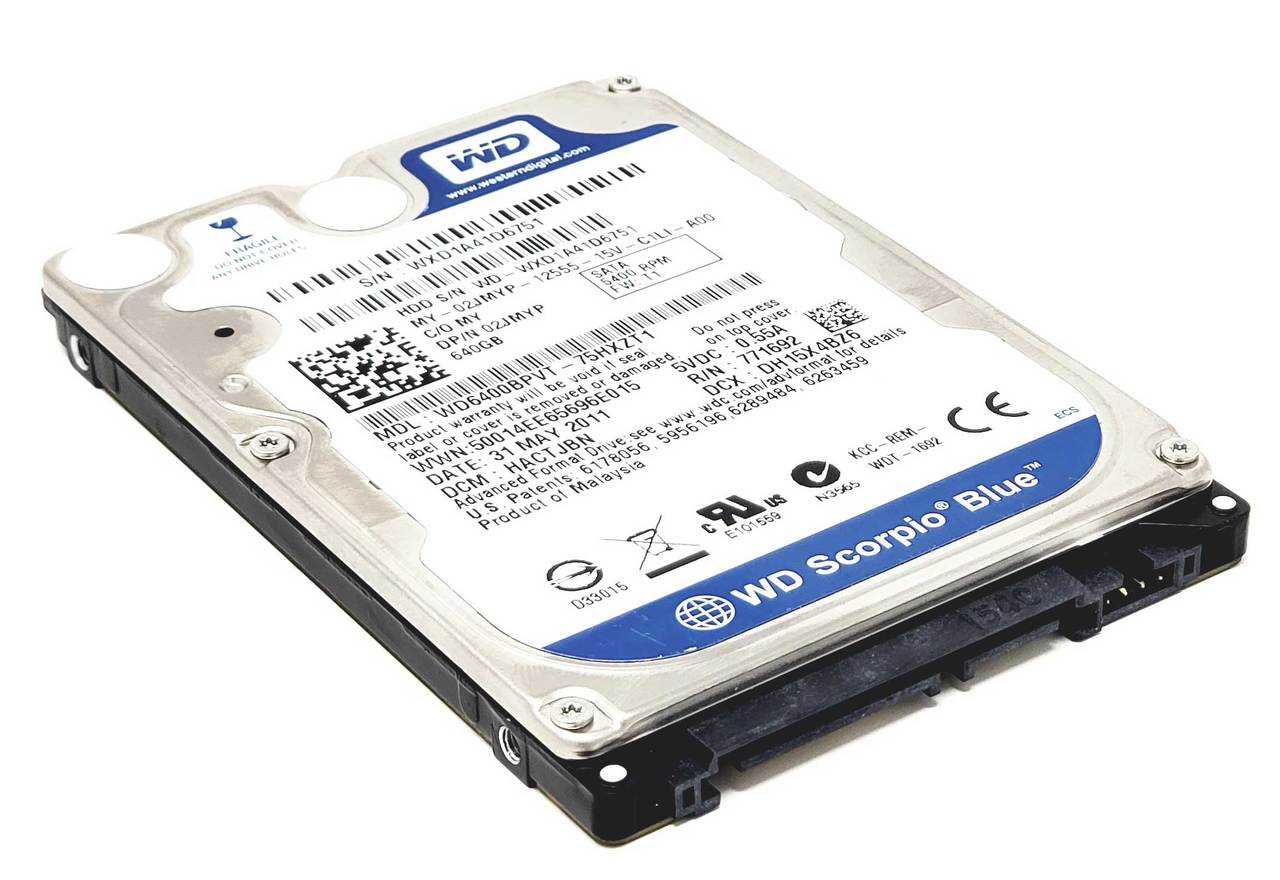 Western Digital WD6400BPVT-80HXZT3 - 640GB 5.4K RPM SATA 2.5" Hard Drive