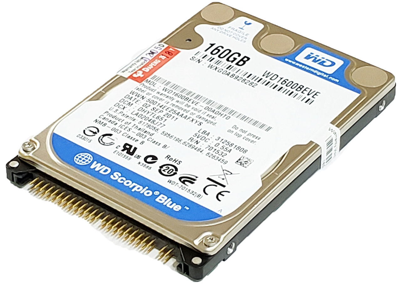 Western Digital WD1600BEVE-00UYT0 - 160GB 5.4K RPM IDE 2.5