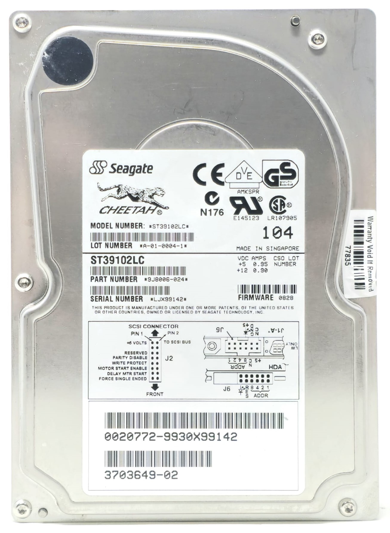 Toshiba ST39102LC - 9GB 10K SCSI 3.5" Hard Disk Drive (HDD)