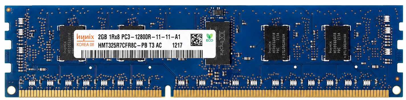 HMT325R7CFR8C-PBT3 - 2GB PC3-12800R DDR3-1600 1.5V ECC 1Rx8 240-Pin Registered RDIMM Server RAM Memory
