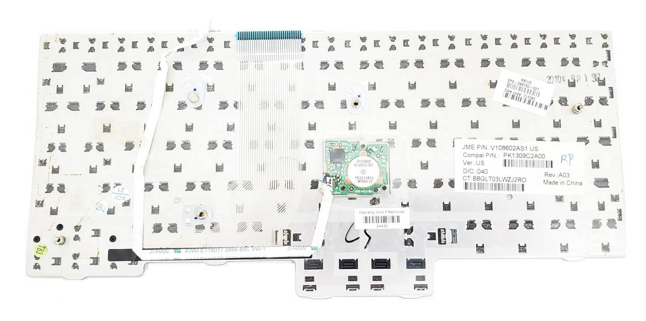 Hewlett-Packard (HP) PK1309C2A00 - Black Keyboard with Pointing Stick for HP Elitebook 2540p