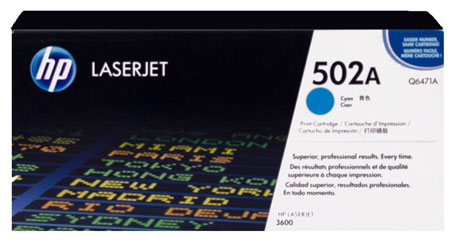 HP Q6471A - Cyan 4000 Yield # 502A Toner Cartridge