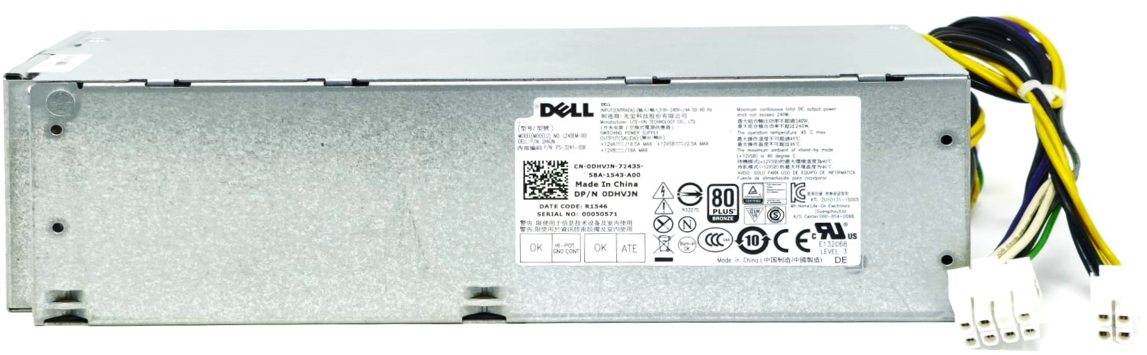 0G2JM - 240W Power Supply with 2x Connectors for Optiplex 3040 3650 3656 5040 7040