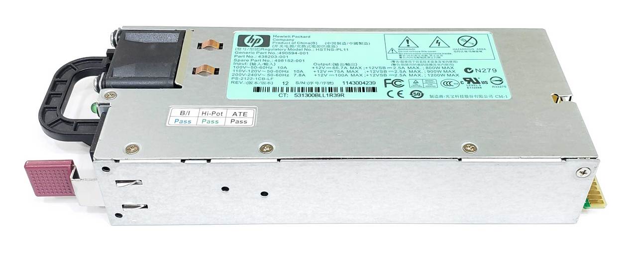 Hewlett-Packard (HP) 498152-001 - 1200W Common Slot CS Silver Hot Plug Power Supply for G6 G7 Servers
