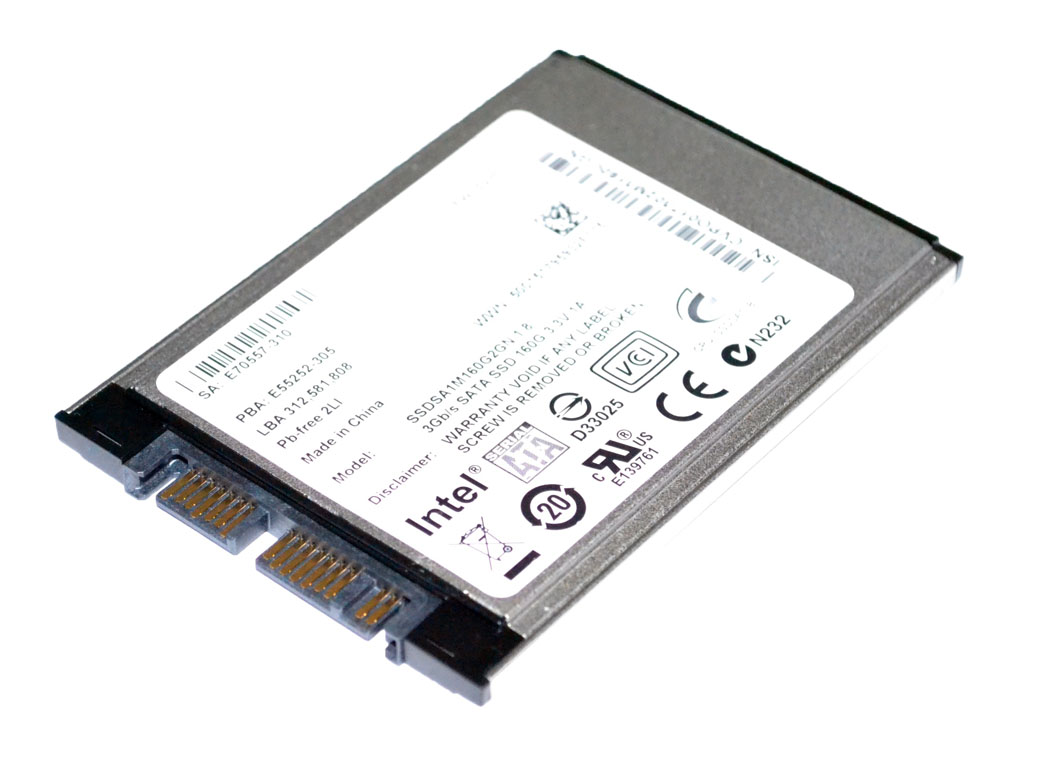 Intel SSDSA1M160G2HP - 160GB 3GB/s MLC Micro SATA 1.8" X18-M Solid State SSD  Hard Disk Drive for Notebook Computers - CPU Medics