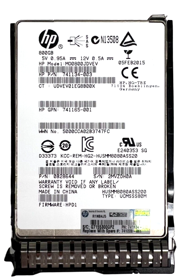 HP 779172-B21 - 800GB 12G SAS ME EM SC 2.5" SFF Solid State SSD for HPE ProLiant BL480c BL680c DL120 DL180 DL320 DL360 DL380 DL580 G8 G9 G10