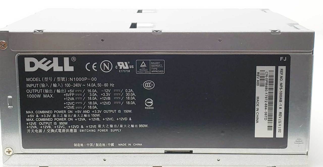 PM480 - 1,000W Power Supply for XPS 700 710 720