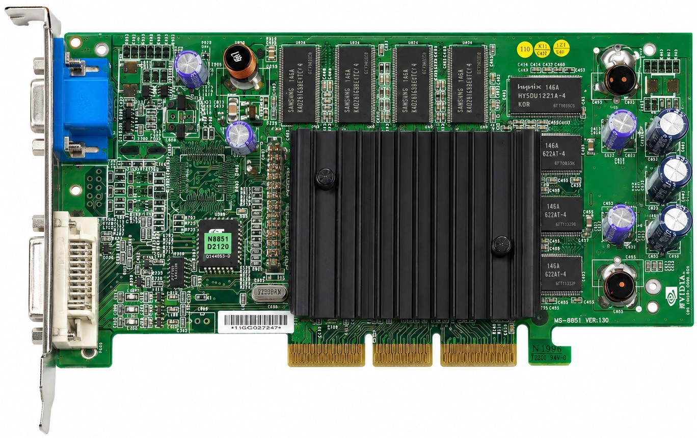 254864-002 - 64MB NVIDIA GeForce3 Ti200 VGA DVI AGP Video Graphics Card